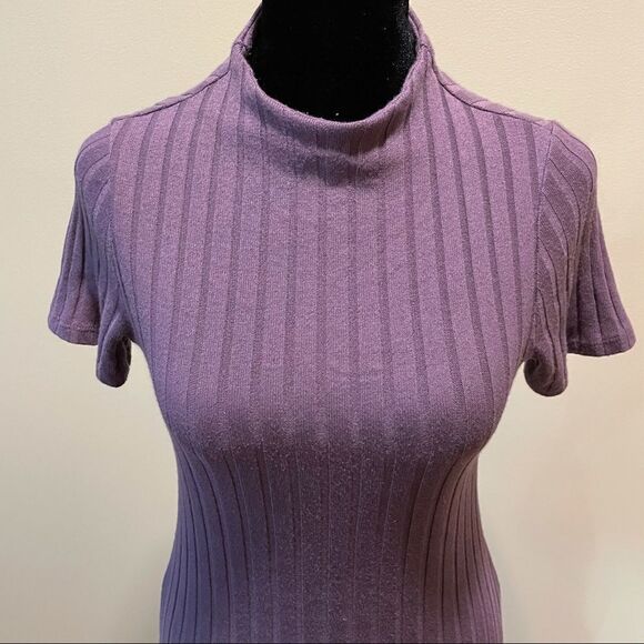 Harloweβ& Graham Purple Ribbed Top,β Size M - Picture 2 of 13